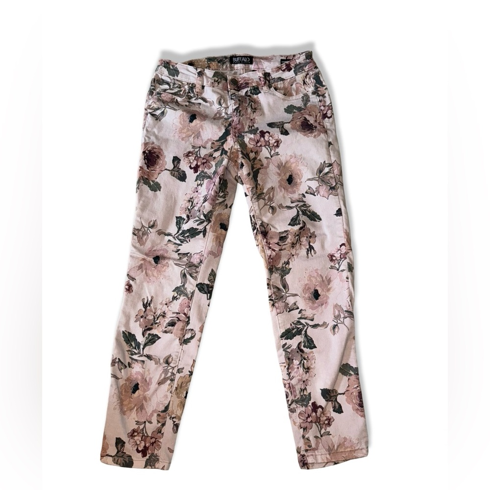 Buffalo David Bitton Women’s Jeans Oasis Mid Rise Skinny Floral Ankle 4/27